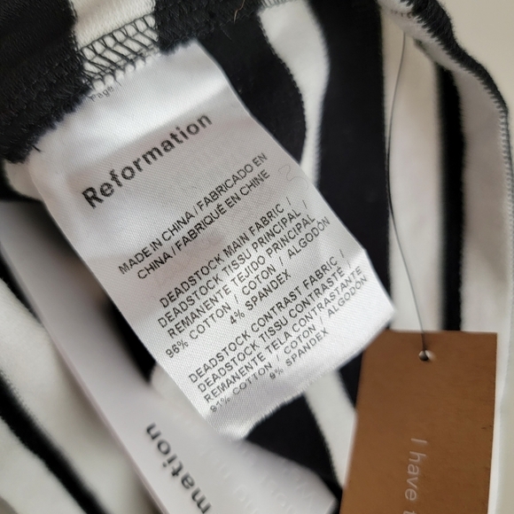 Reformation Lovella Top in Domino Stripe size S NWT - Picture 9 of 10